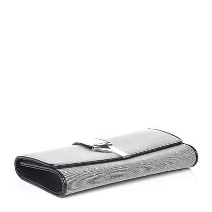 Saint Laurent Metallic Mesh Calfskin Classic Y Ligne Clutch Silver Black 4 of 12