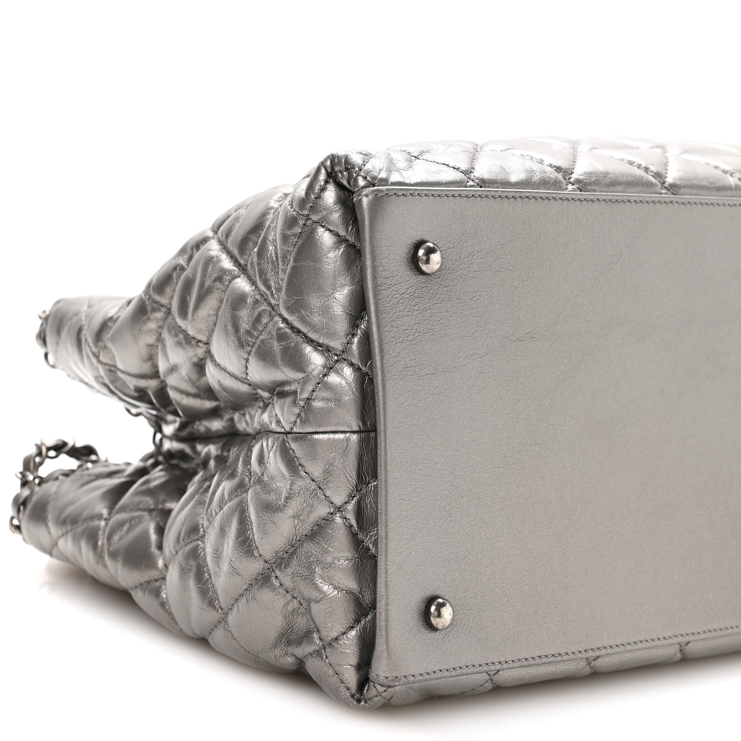 Chanel Metallic Calfskin Small Chain Me Tote Silver 9 of 11