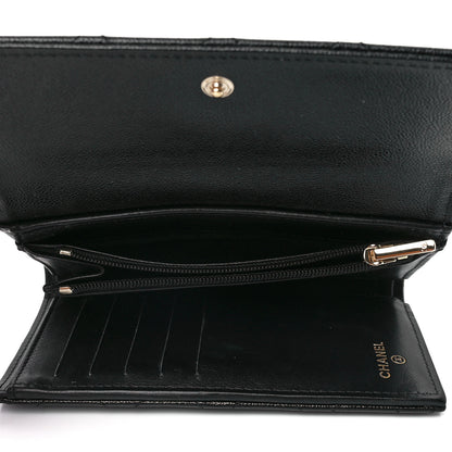 Chanel Caviar Quilted Studded CC Medium Flap Wallet Black 4 of 11