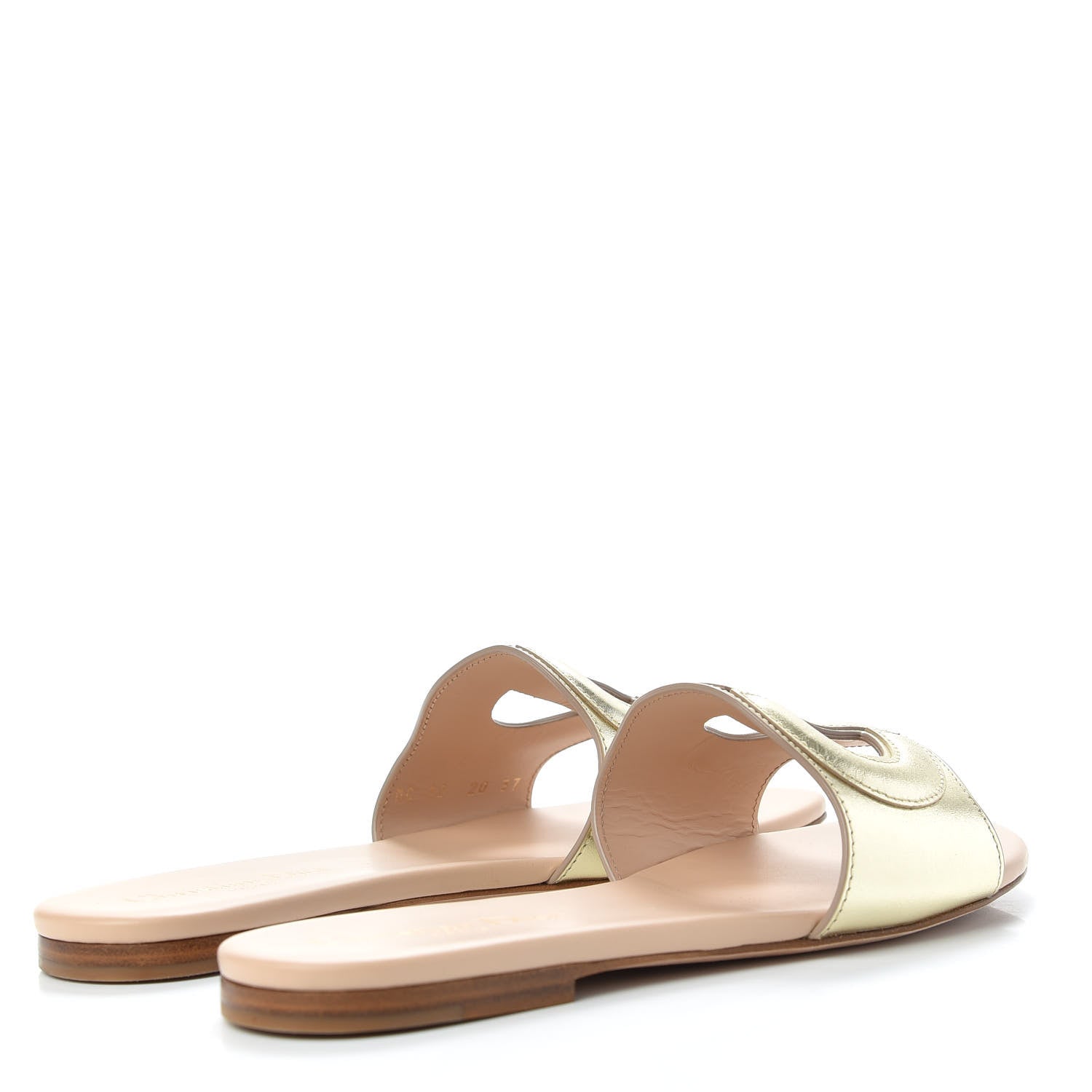 Christian Dior Metallic Calfskin D-Club Mule Sandal 37 Light Gold 4 of 11