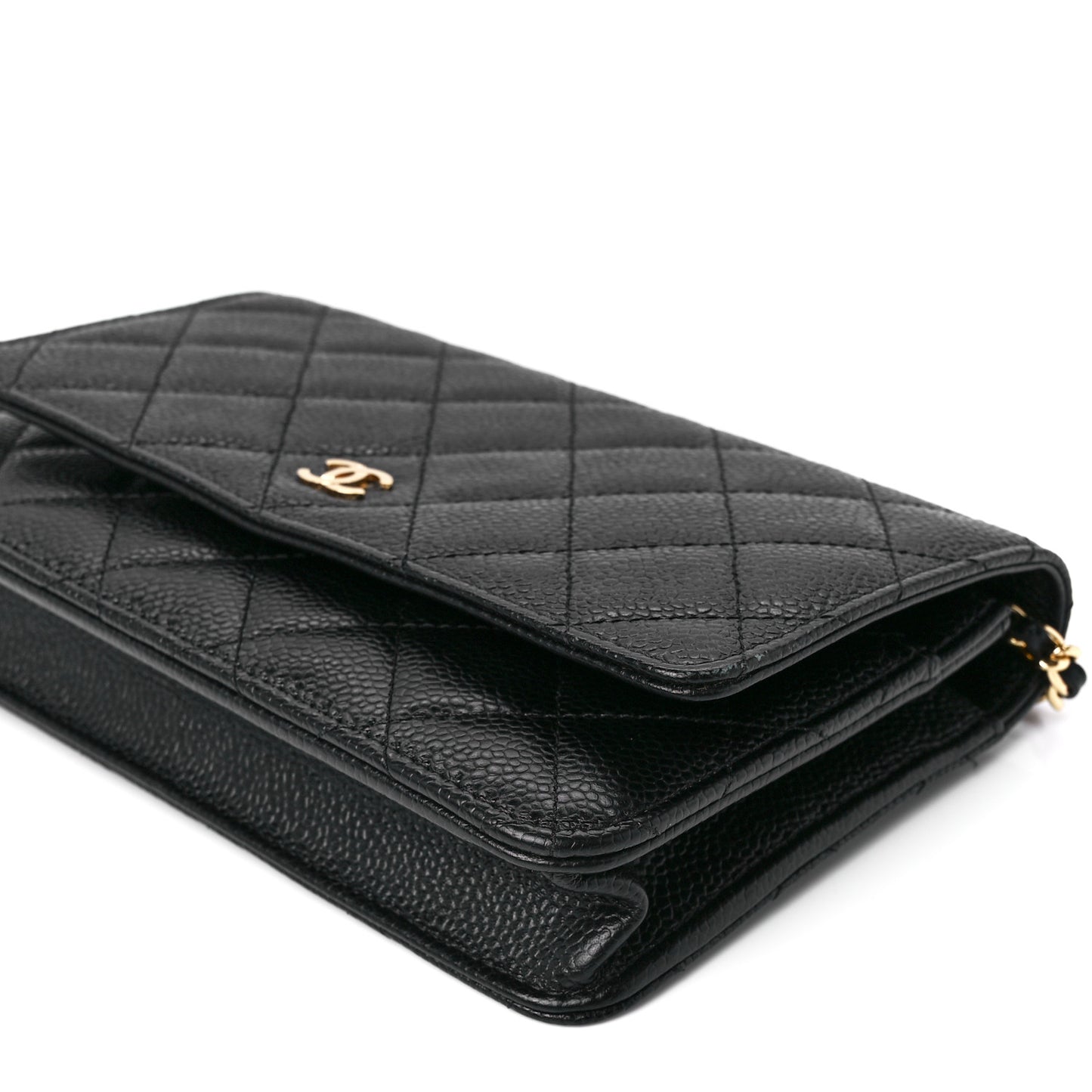 Caviar Quilted Wallet On Chain WOC Black