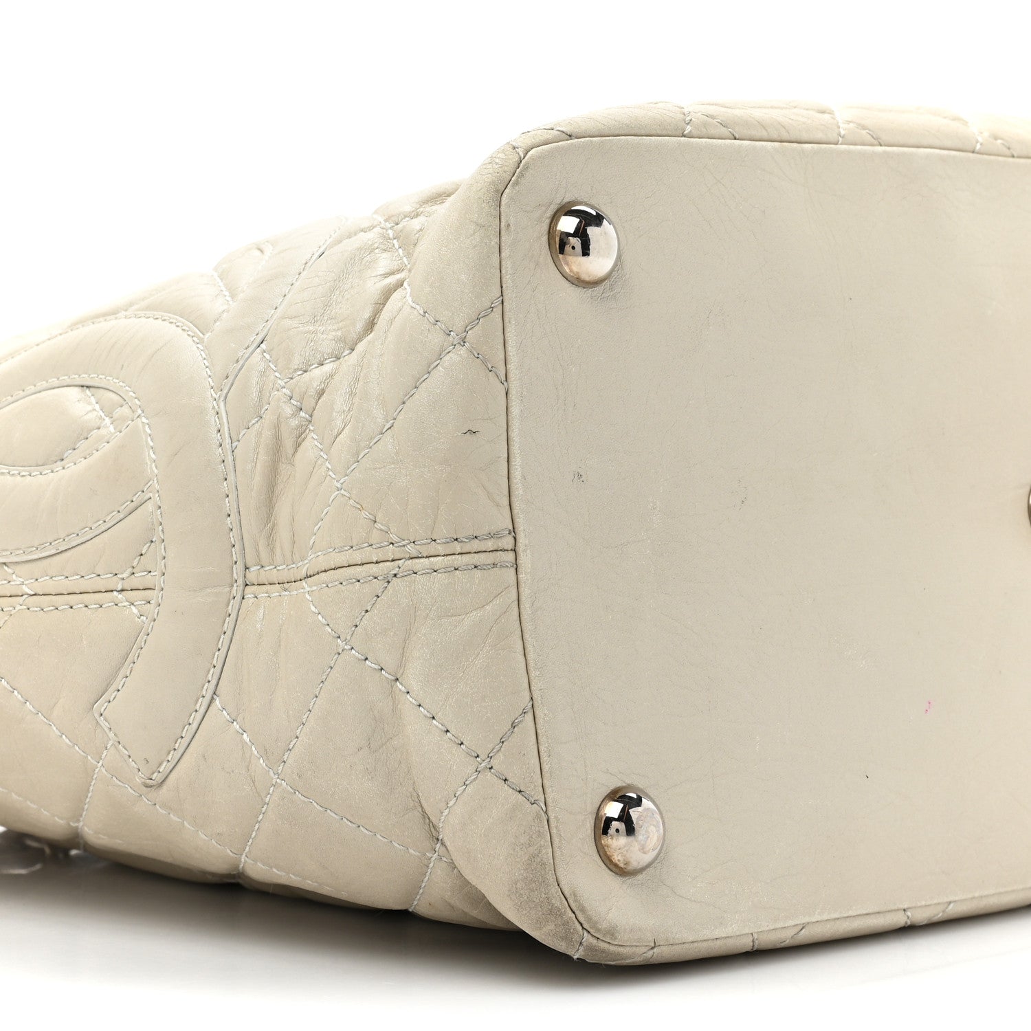 Chanel Aged Calfskin Quilted Large Cotton Club Tote Pearl 9 of 17