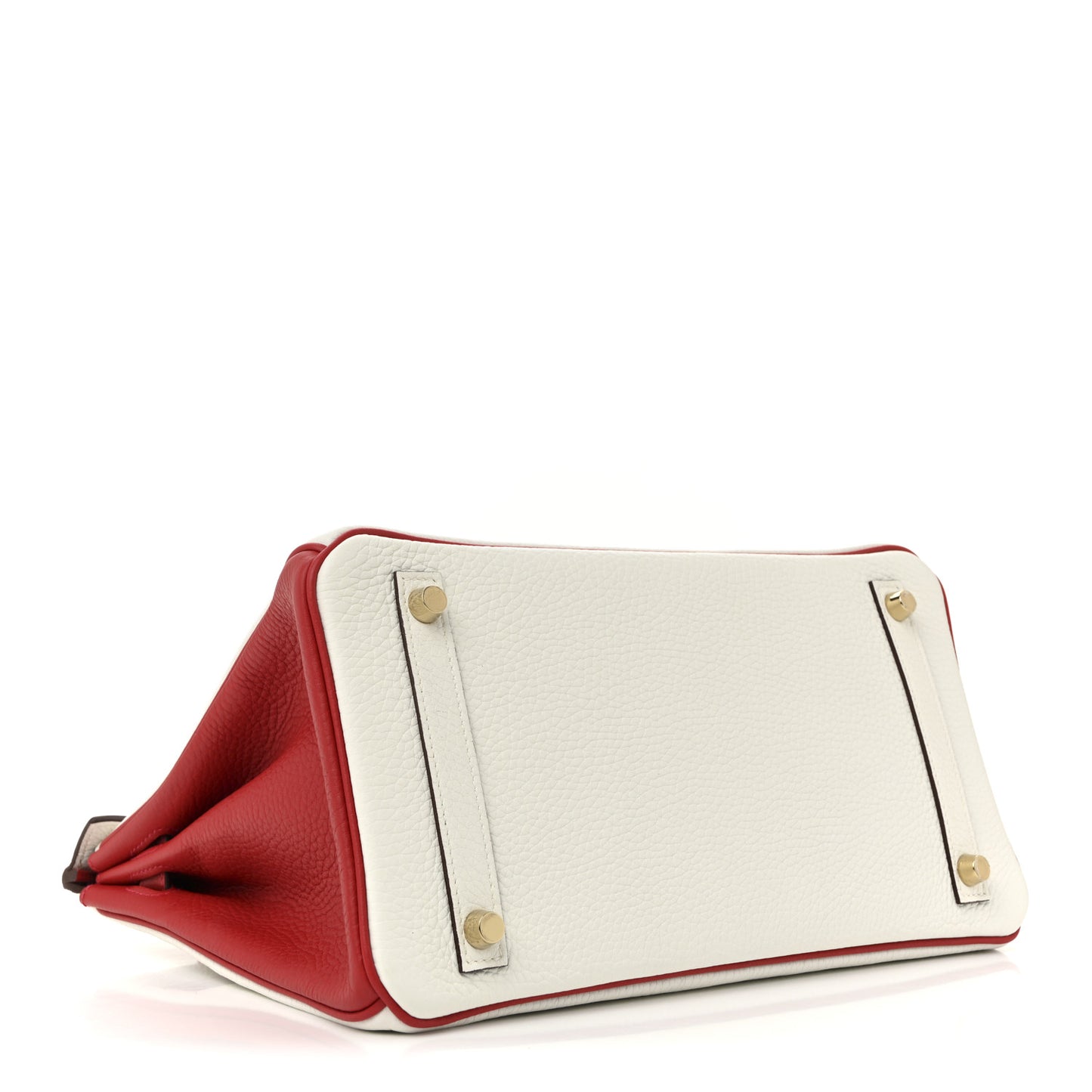 Taurillon Clemence Horseshoe Birkin 30 White Rouge Casaque