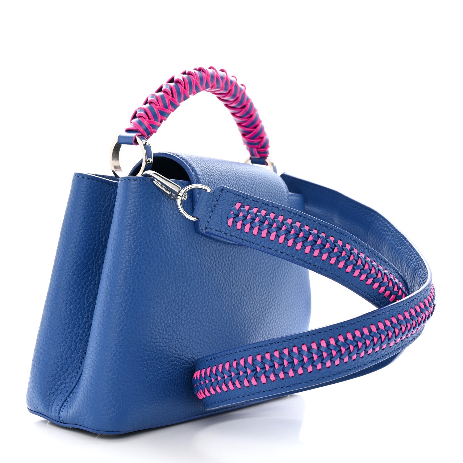 Louis Vuitton Taurillon Braided Capucines BB Blue 3 of 9