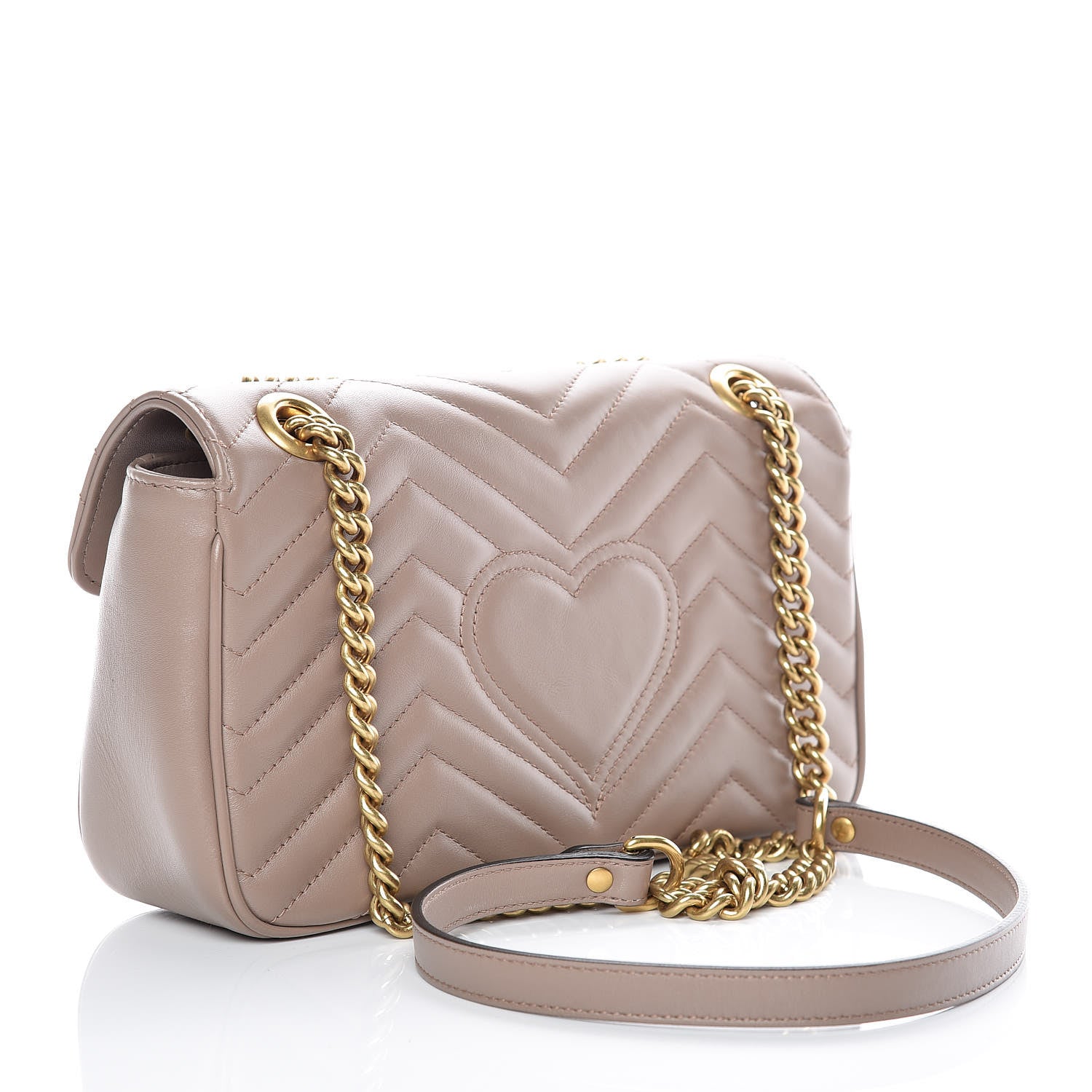 Gucci Calfskin Matelasse Small GG Marmont Shoulder Bag Porcelain Rose 3 of 10