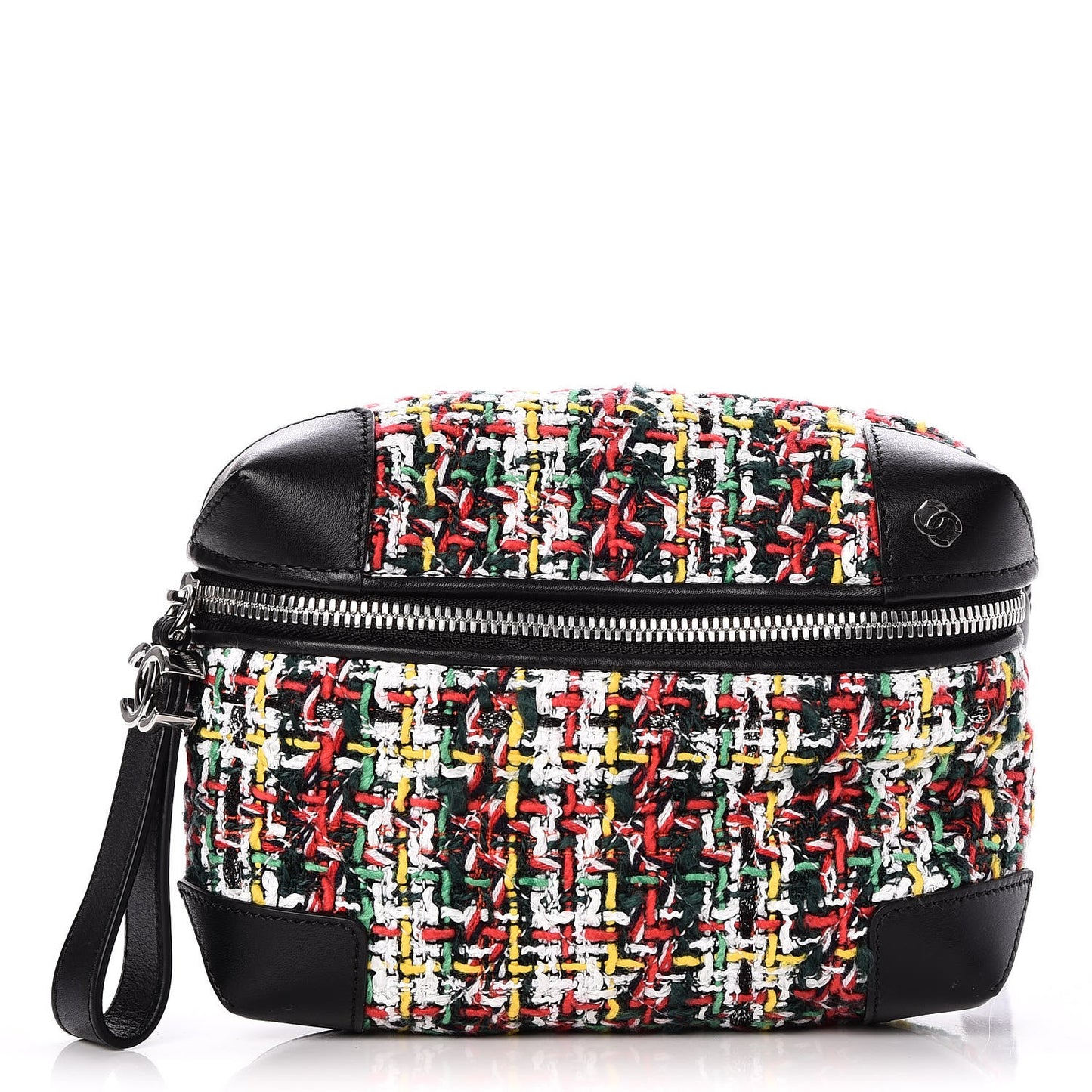 Tweed Calfskin Waist Bag Black Multicolor