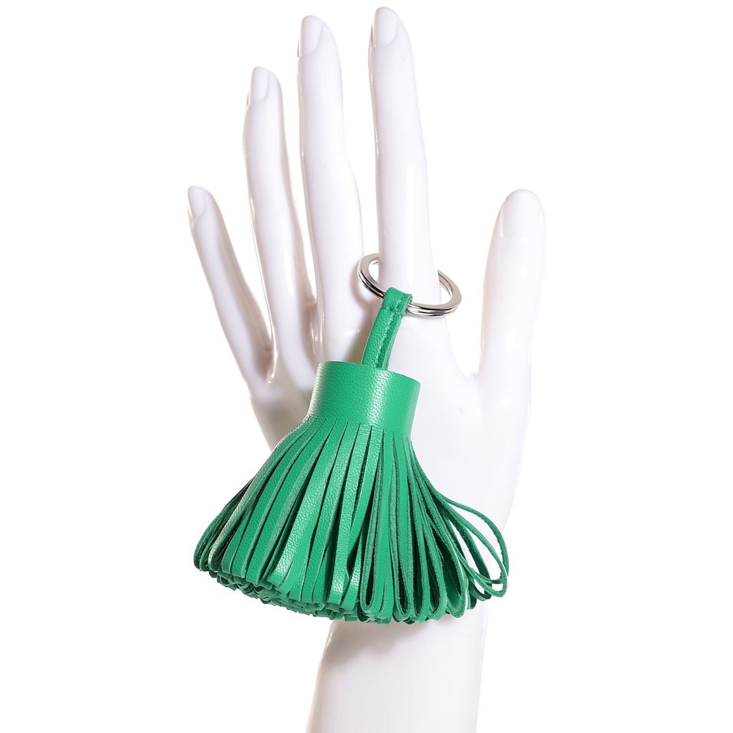 Hermes Lambskin Carmen Tassel Key Holder Menthe 2 of 5