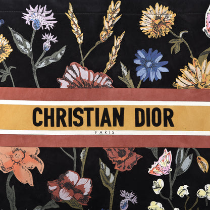Christian Dior Suede Floral Hand Painted Large Book Tote Black 10 of 10