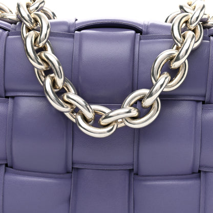 Bottega Veneta Lambskin Maxi Intreccio Padded Chain Cassette Crossbody Bag Lavender 7 of 9