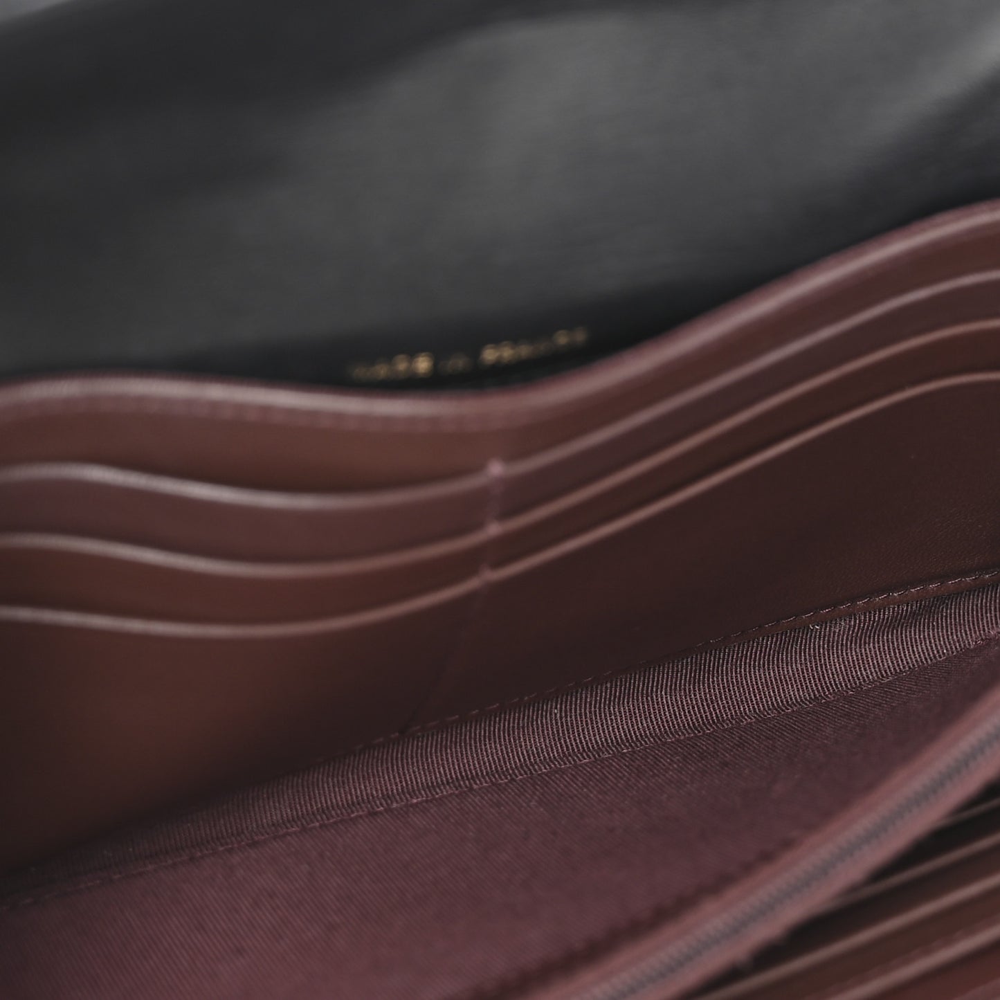 Lambskin Quilted Large Flap Wallet Black