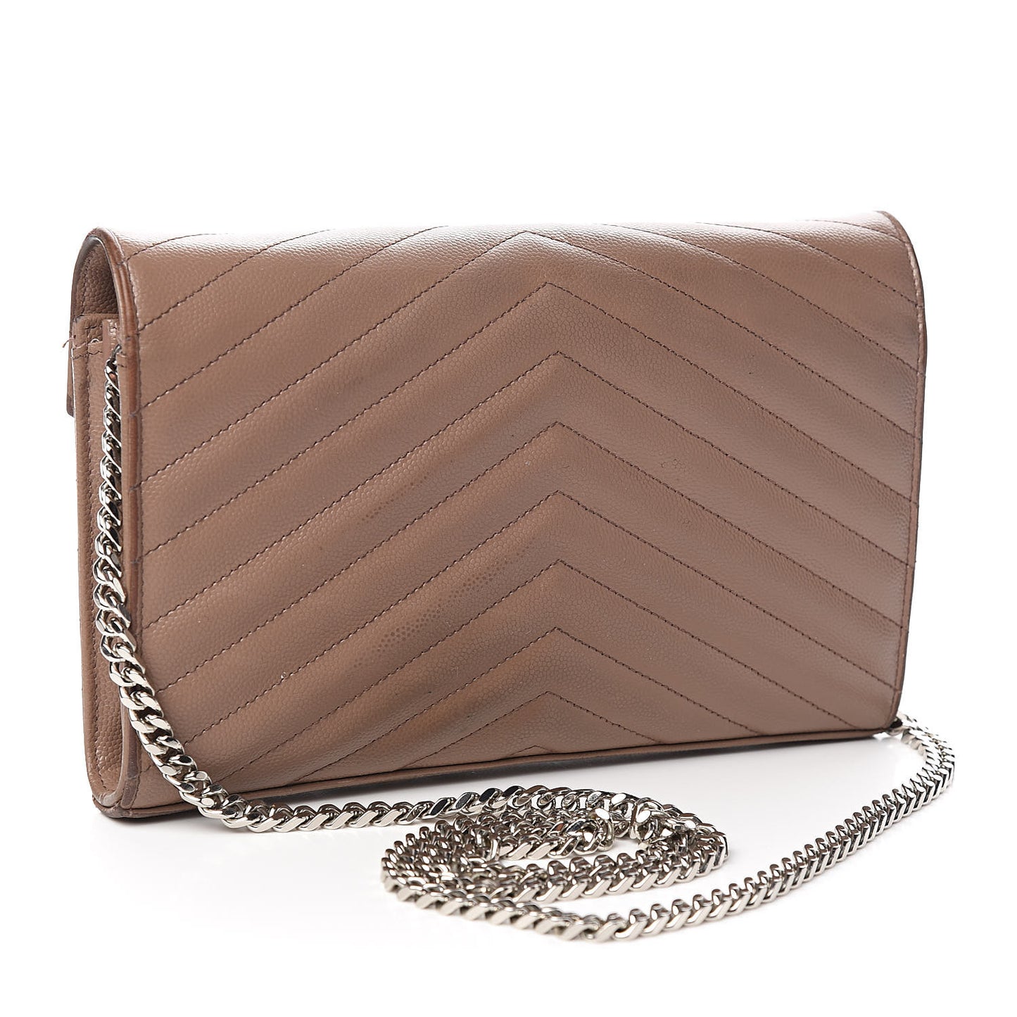 Grain De Poudre Matelasse Chevron Monogram Chain Wallet Fard