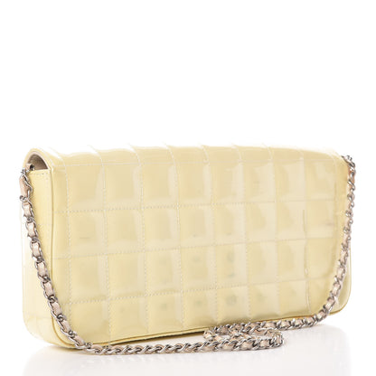 Chanel Patent Quilted East West Chocolate Bar Flap White 3 of 19