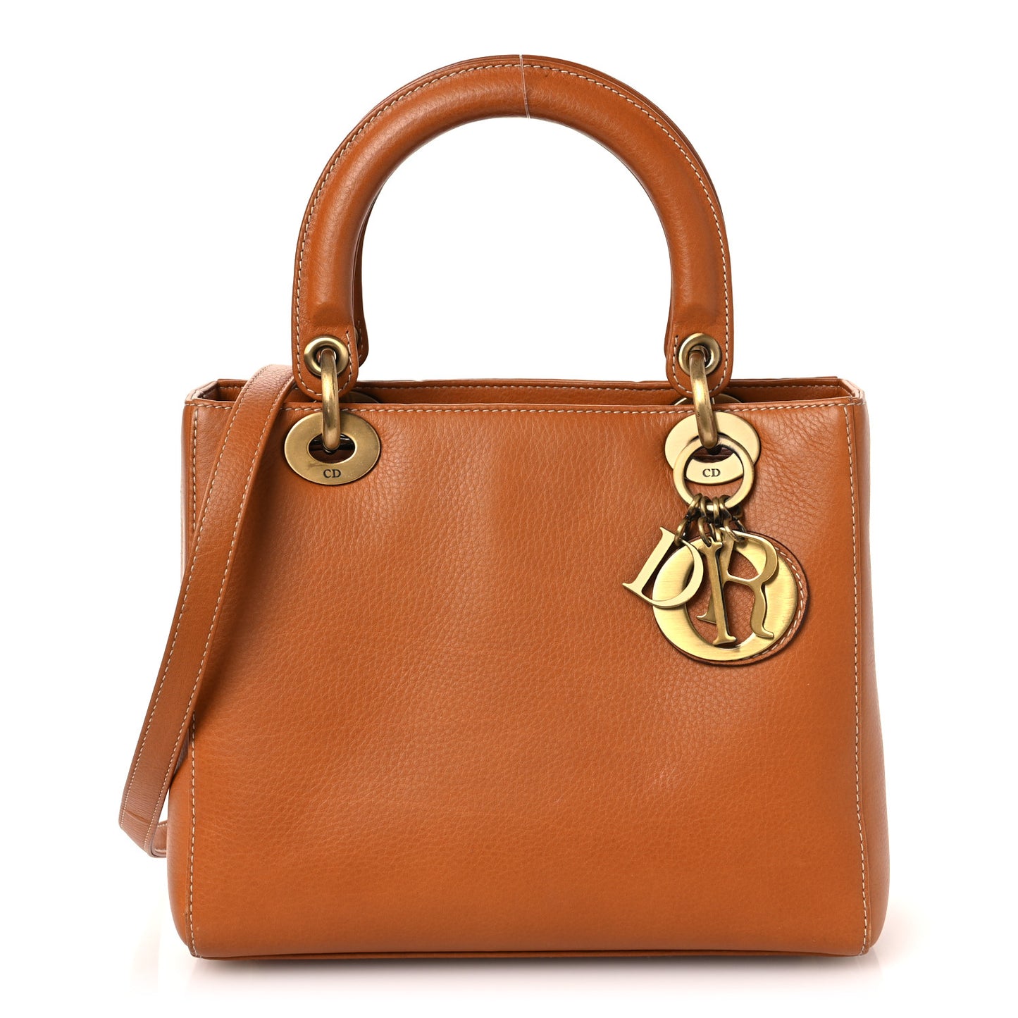 Grained Calfskin Medium Lady Dior Brown