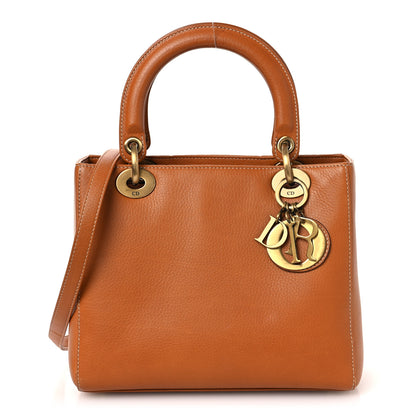 Christian Dior Grained Calfskin Medium Lady Dior Brown 1 of 13
