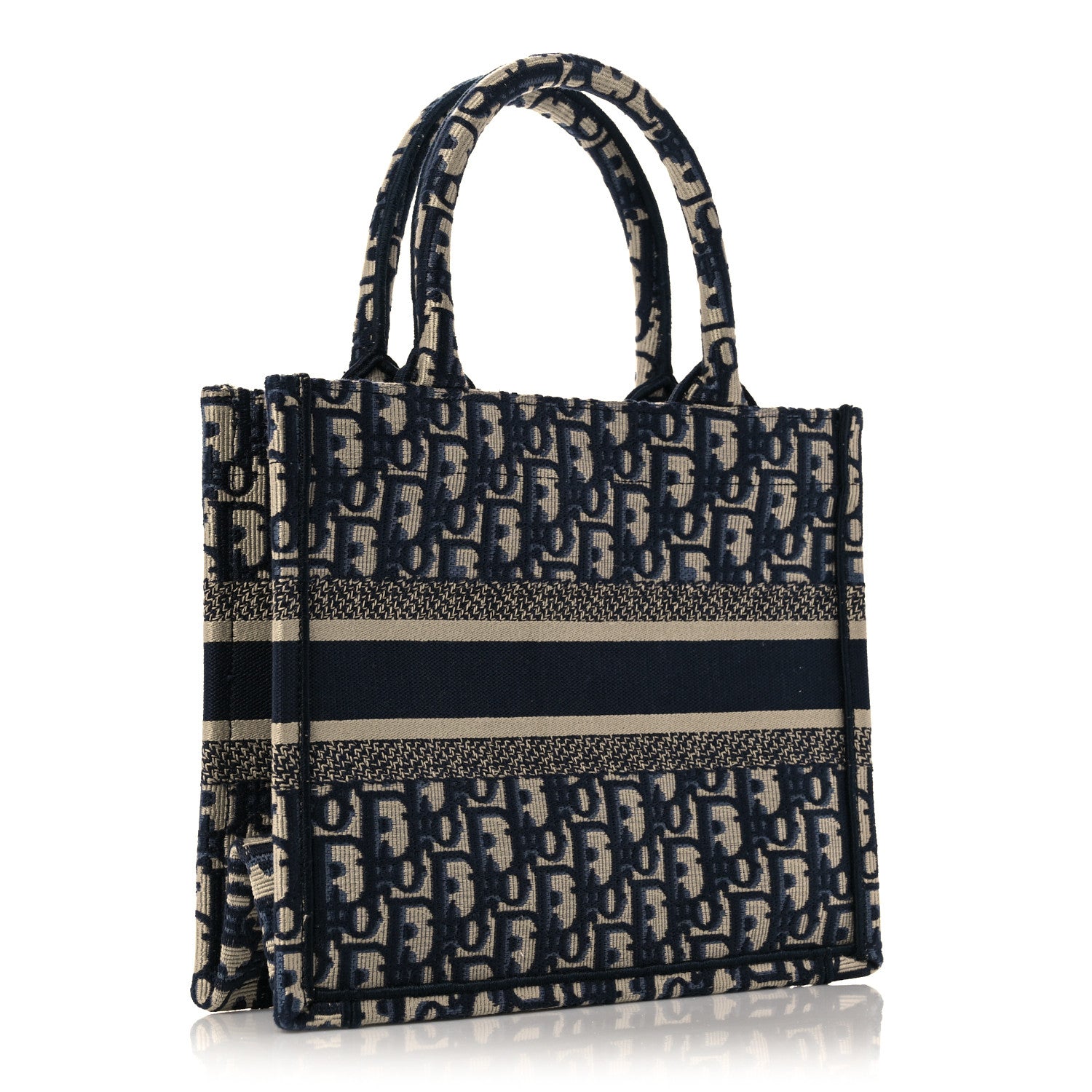 Christian Dior Oblique Small Book Tote Blue Multicolor 3 of 10