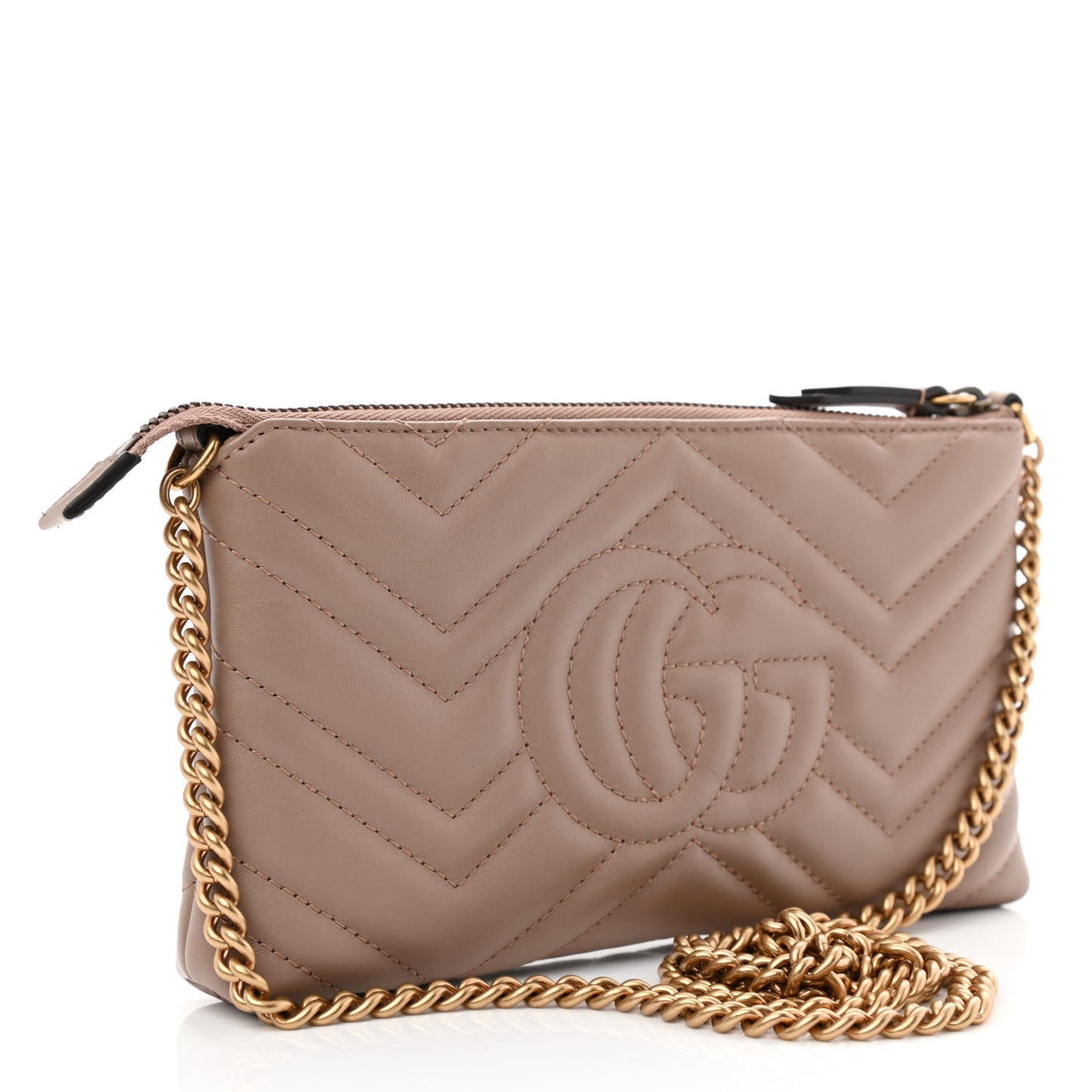 Calfskin Matelasse Mini GG Marmont Chain Bag Porcelain Rose