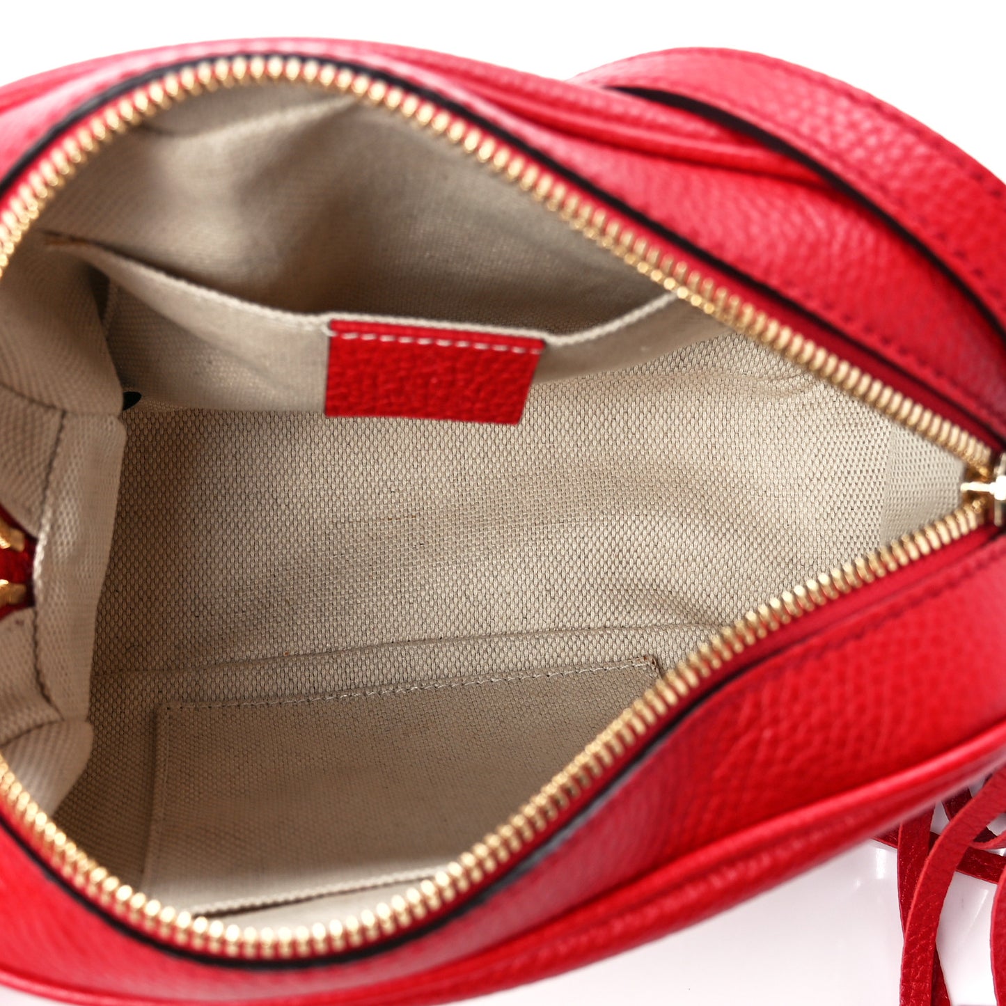 Pebbled Calfskin Small Soho Disco Bag Vibrant Red