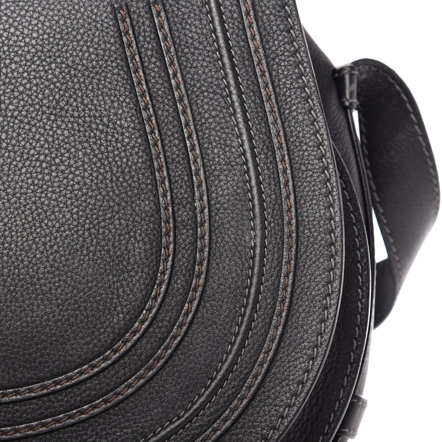 Calfskin Medium Marcie Round Crossbody Bag Black