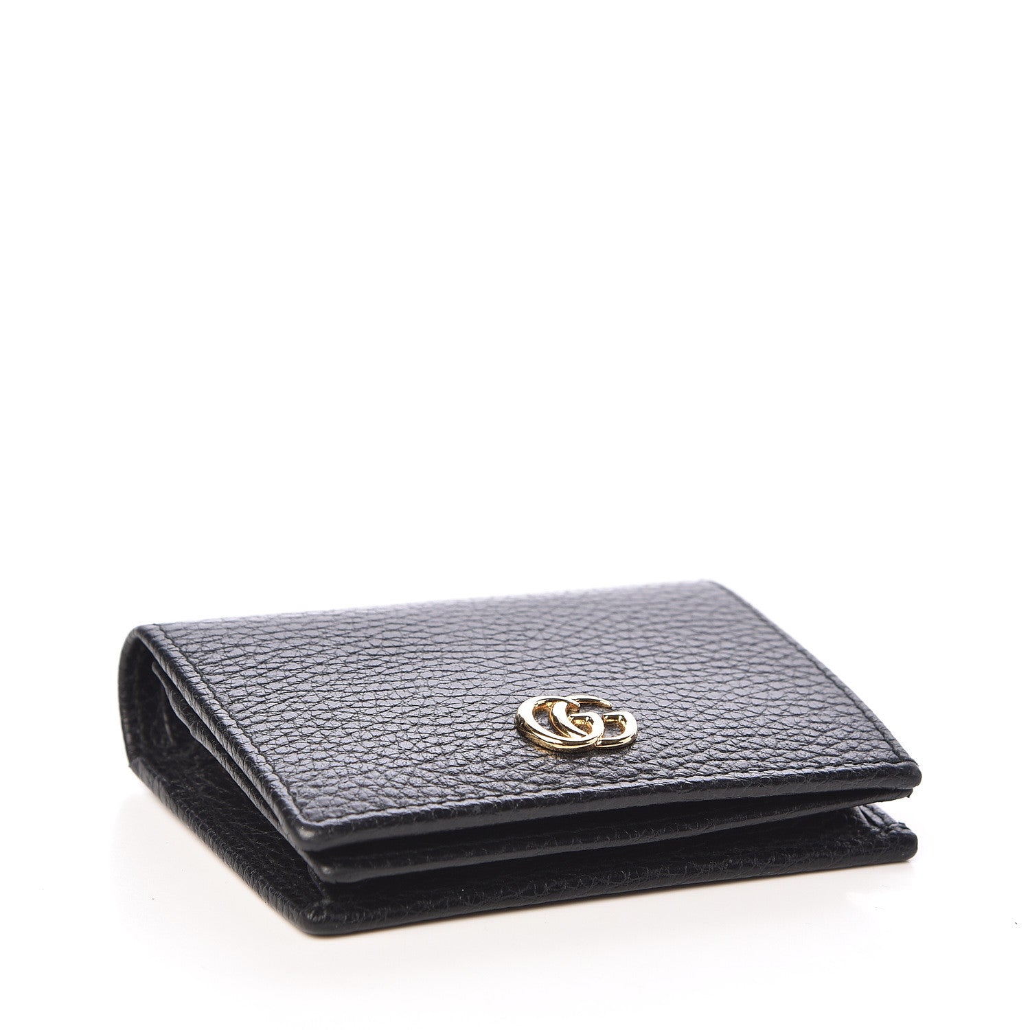 Gucci Pebbled Calfskin GG Marmont Card Case Black 4 of 8