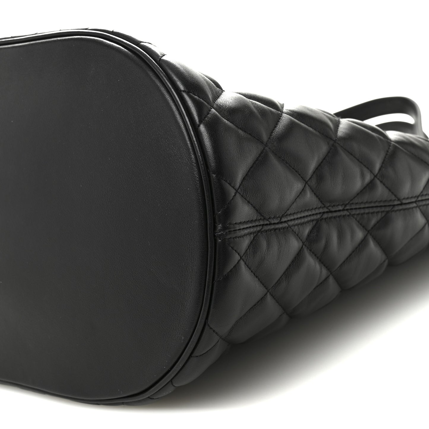 Calfskin Quilted Paris Shopper Tote Black