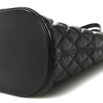 Balenciaga Calfskin Quilted Paris Shopper Tote Black 10 of 12