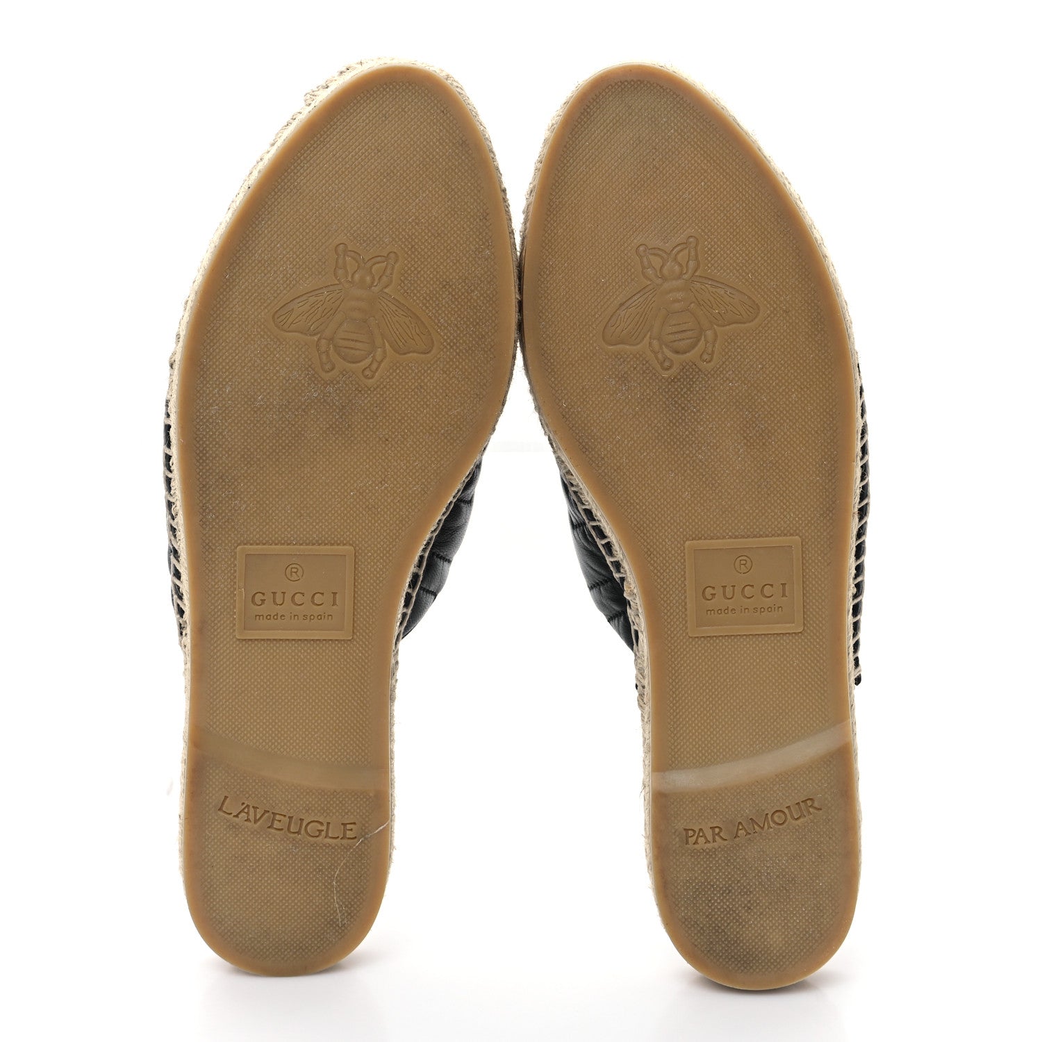 Gucci Nappa Matelasse GG Marmont Espadrille Slippers 38 Black 6 of 10