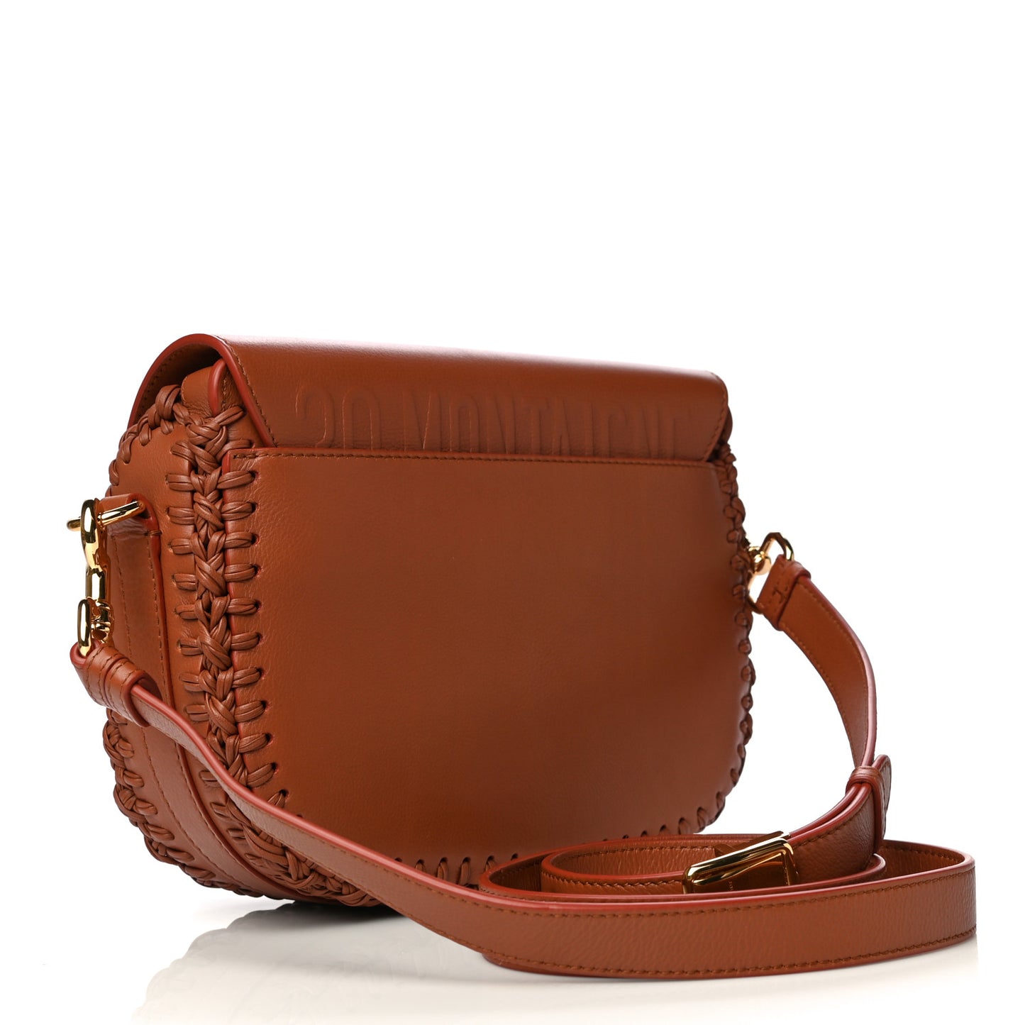 Grained Calfskin Medium Whipstitched Bobby Bag Dark Tan