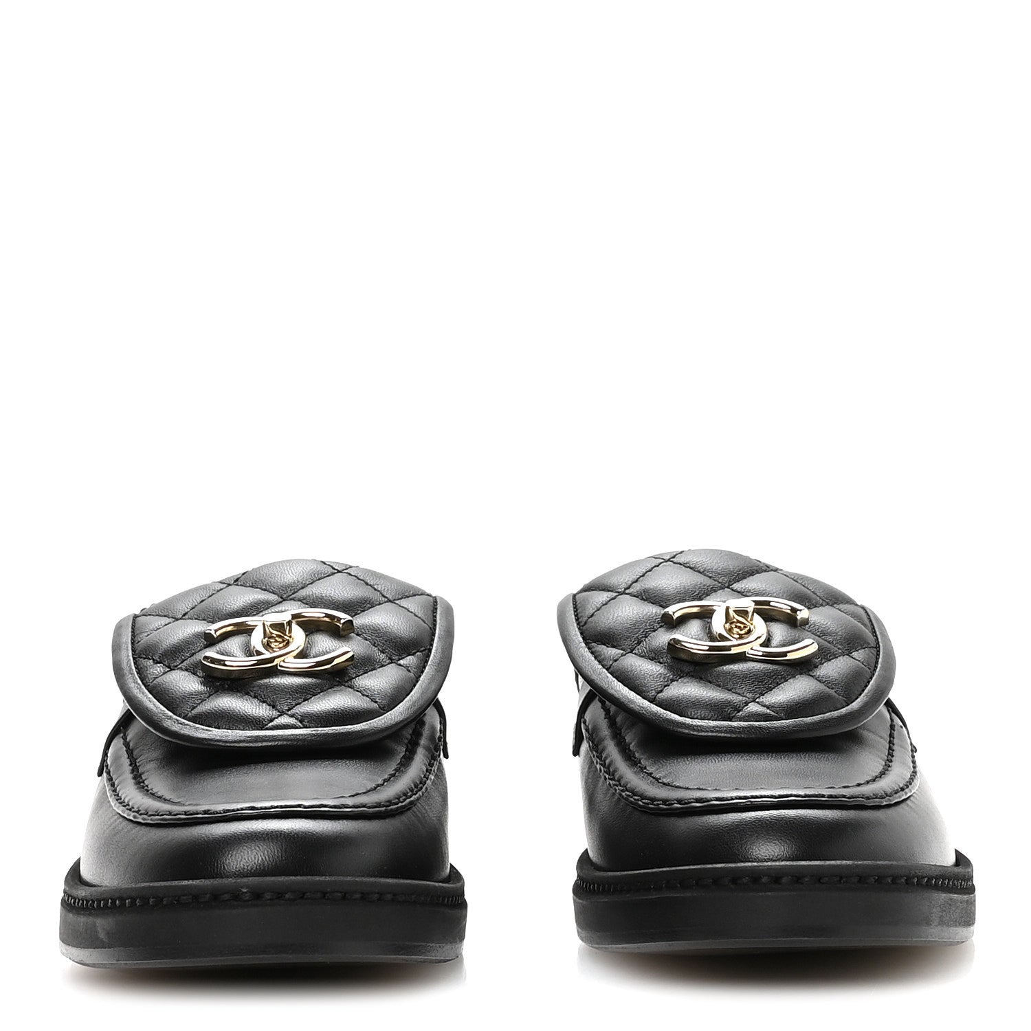 Chanel Lambskin Quilted CC Turnlock Mules 36 Black 3 of 9