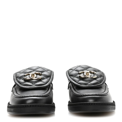 Chanel Lambskin Quilted CC Turnlock Mules 36 Black 3 of 9