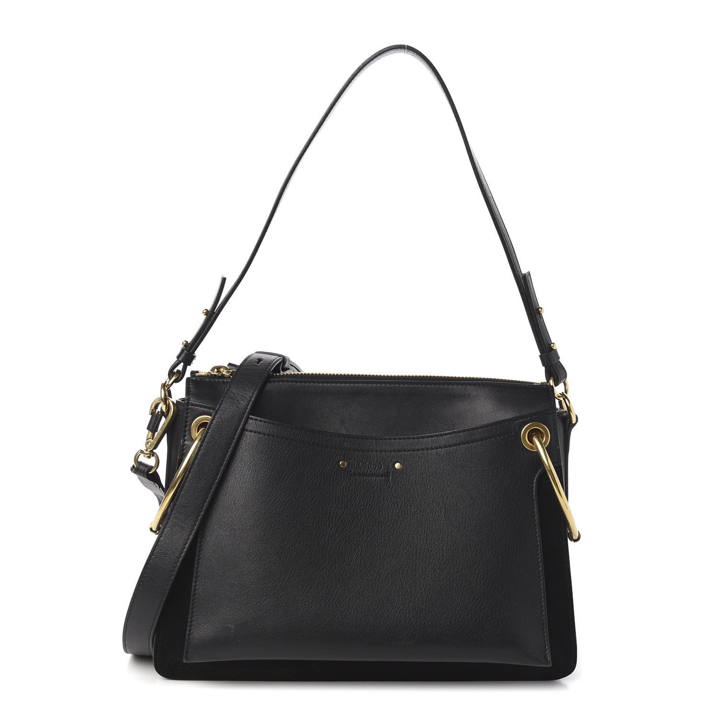 Calfskin Suede Medium Roy Bag Black