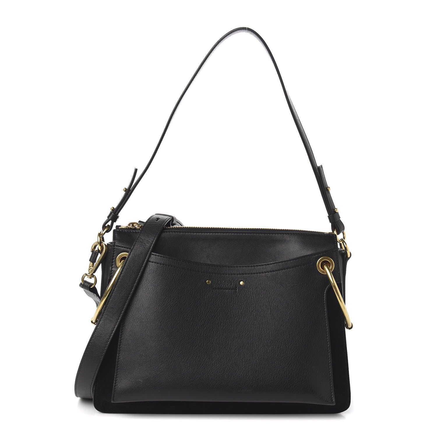 Chloe Calfskin Suede Medium Roy Bag Black 1 of 11