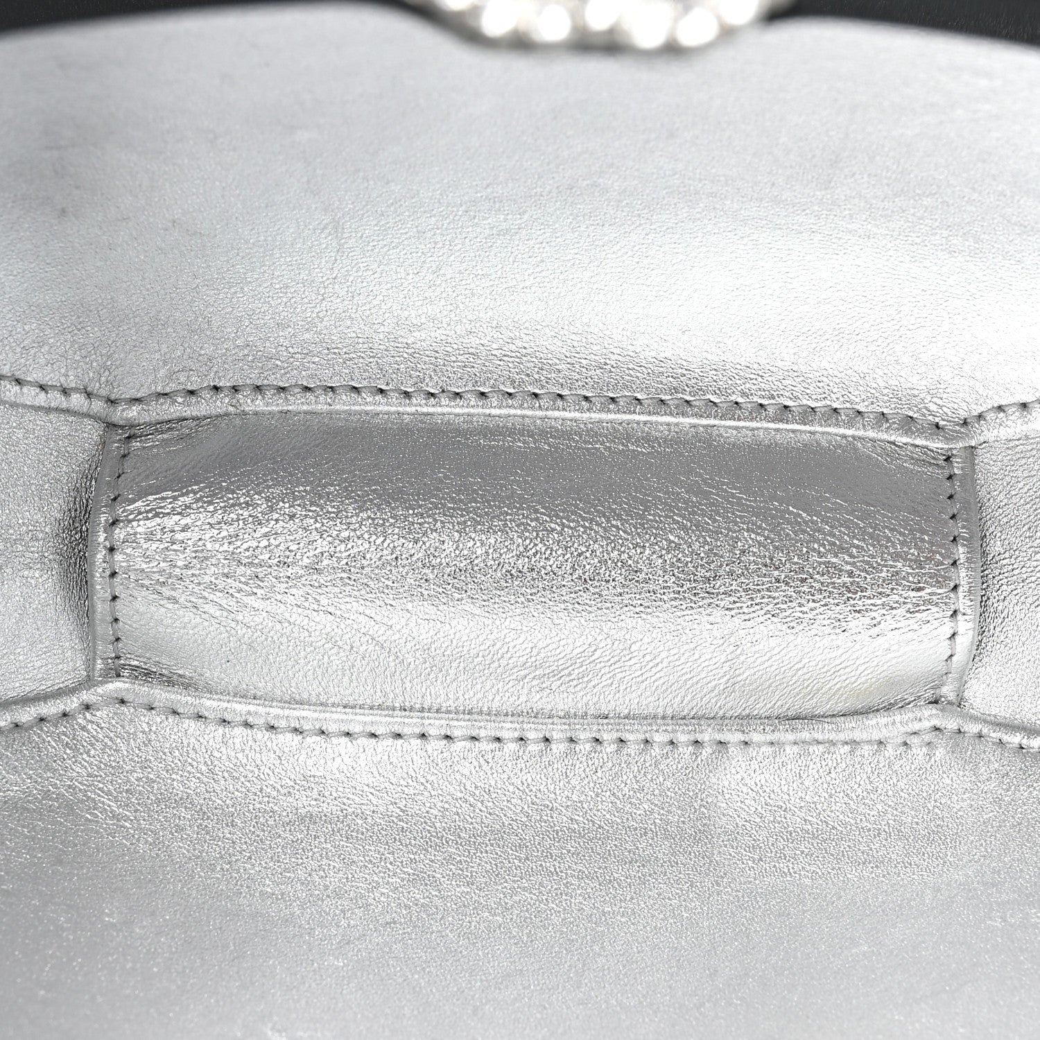 Chanel Resin Crystal Chain Fringe CC Oval Minaudière Black 5 of 11