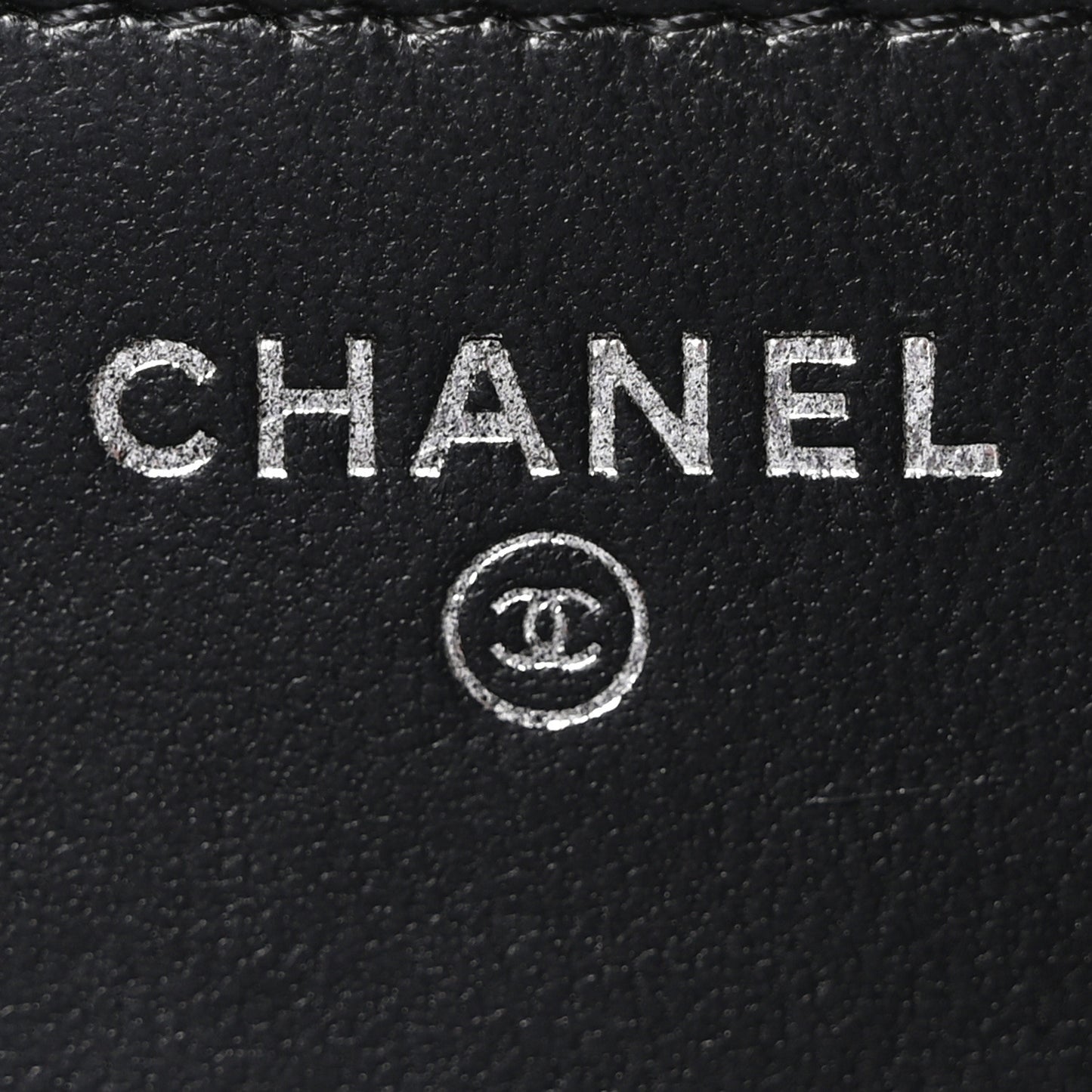 Lambskin Chevron Quilted Studded Wallet On Chain WOC Black