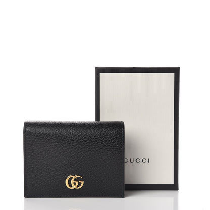 Gucci Pebbled Calfskin GG Marmont Card Case Black 8 of 8