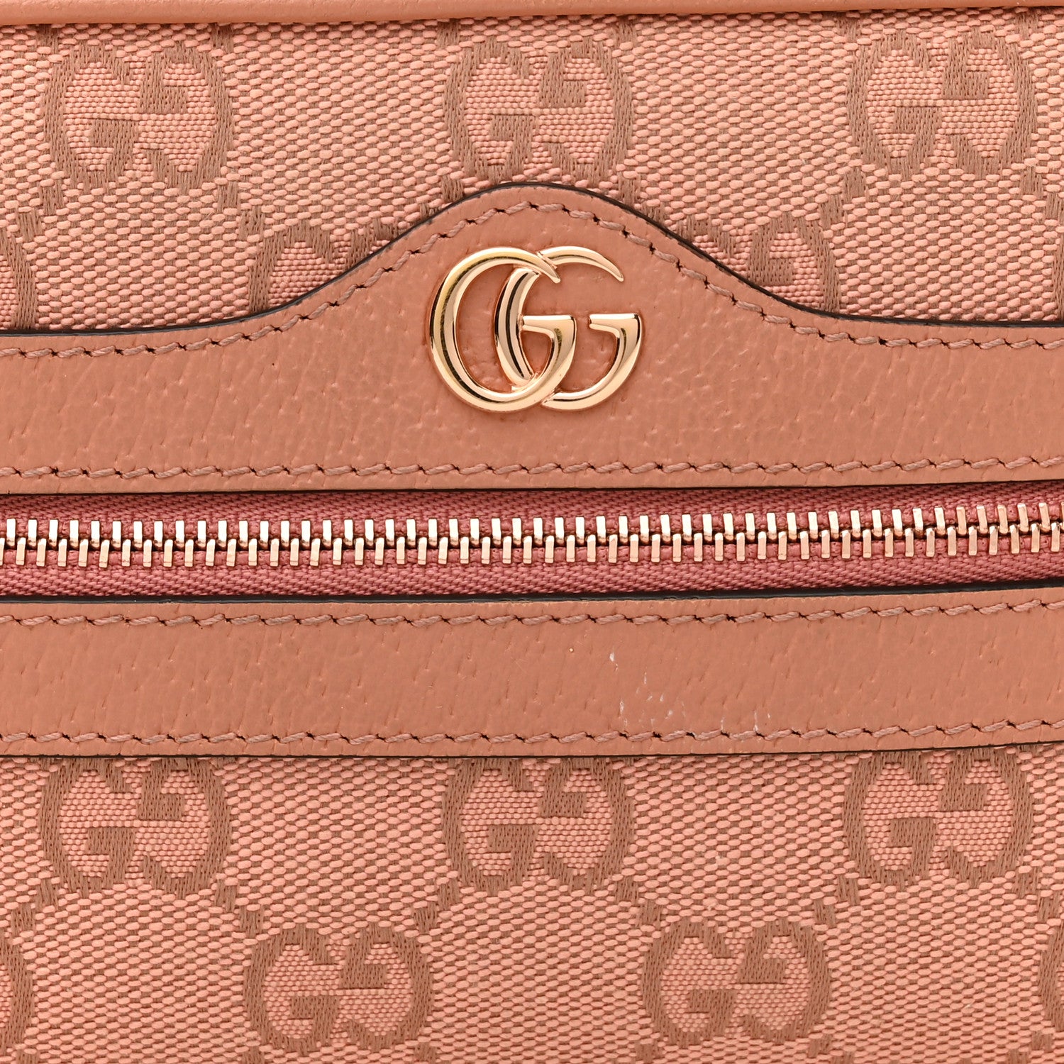 Gucci Monogram Textured Dollar Calfskin Mini Ophidia Shoulder Bag Cloche Rose Pink 8 of 12