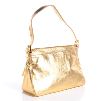 Fendi Leather Crystal Mama Baguette Gold 3 of 12