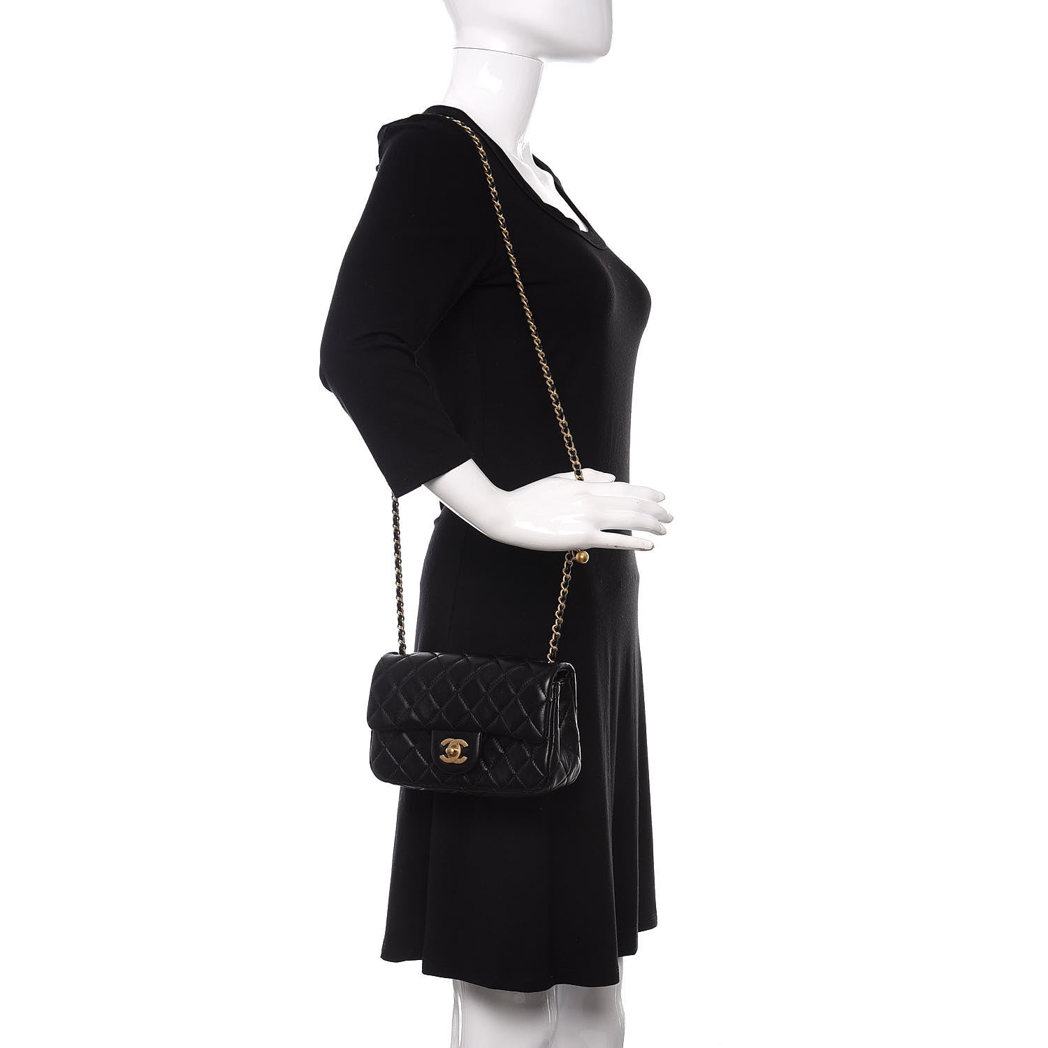 Chanel Lambskin Quilted Mini Rectangular Pearl Crush Flap Black 2 of 11