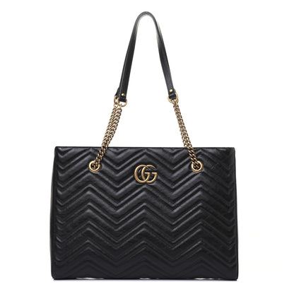 Gucci Vintage Calfskin Matelasse Medium GG Marmont Slim Tote Black 1 of 16