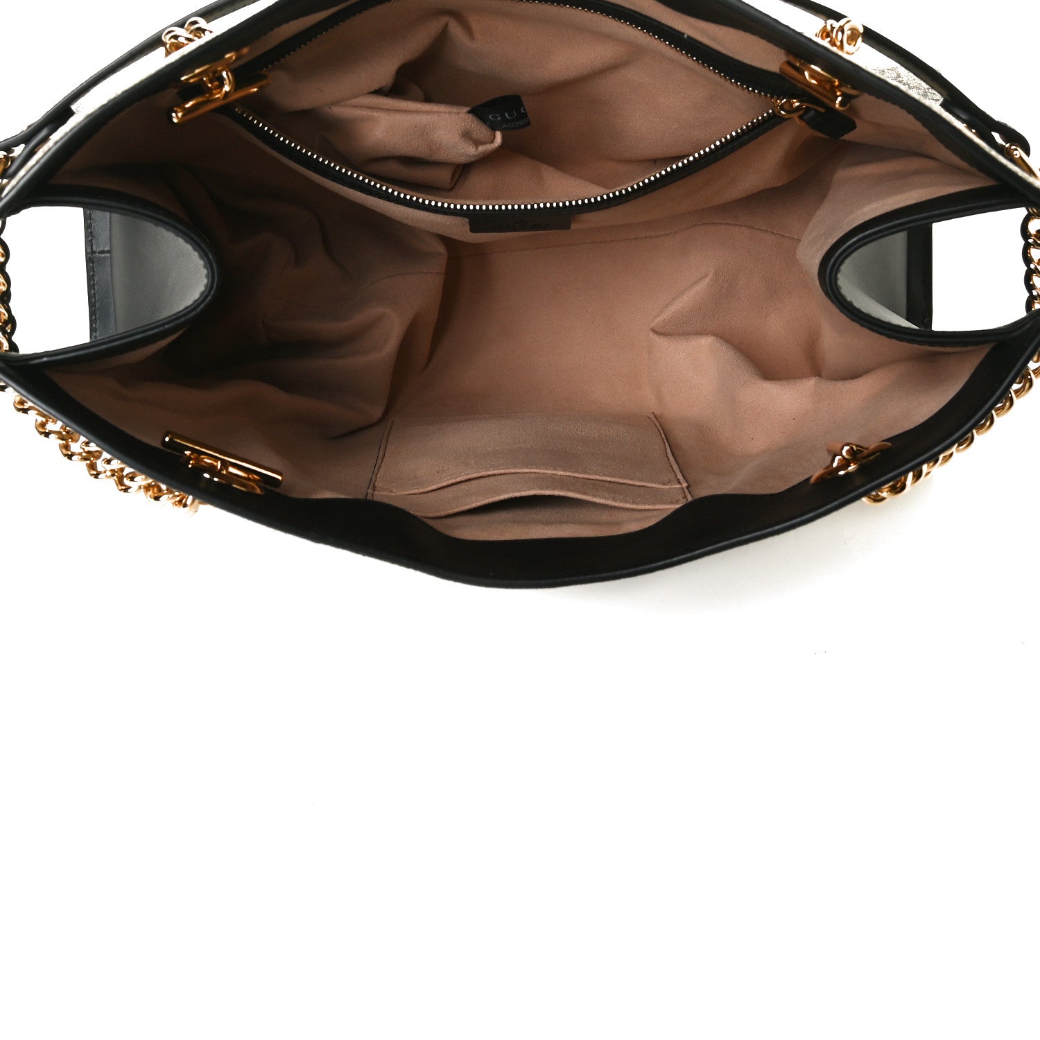 Gucci GG Supreme Monogram Bees Medium Padlock Tote Beige Oro Black 5 of 16