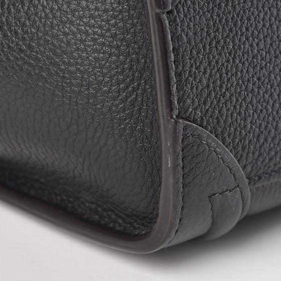 Drummed Calfskin Nano Luggage Black