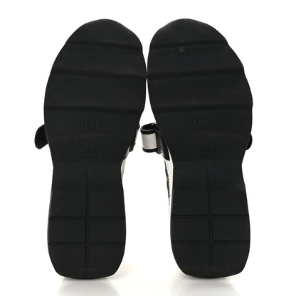 Fendi Stretch Yarn FF Stiff Band Rockoko Sneakers 36.5 Black White Black Tobacco 5 of 6