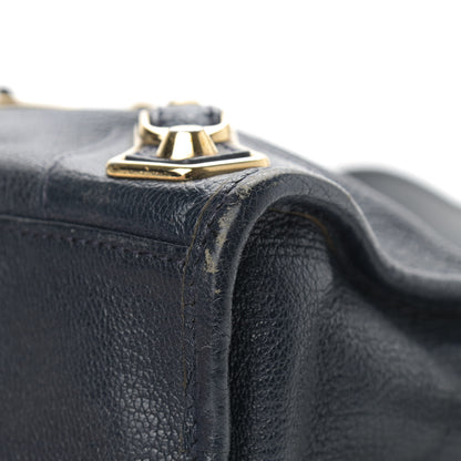 Balenciaga Chevre Gold Metallic Edge Hardware Mini City Bleu Nuit Dark Sea 6 of 22