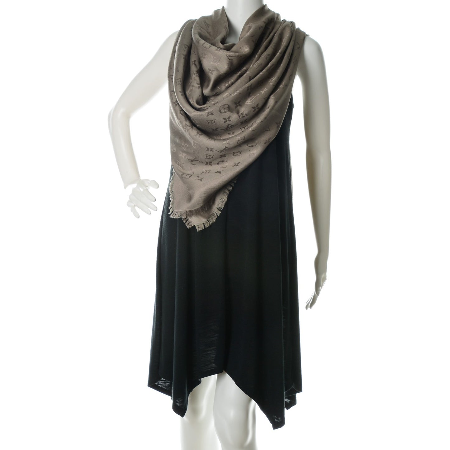 Silk Wool Monogram Shawl Verone