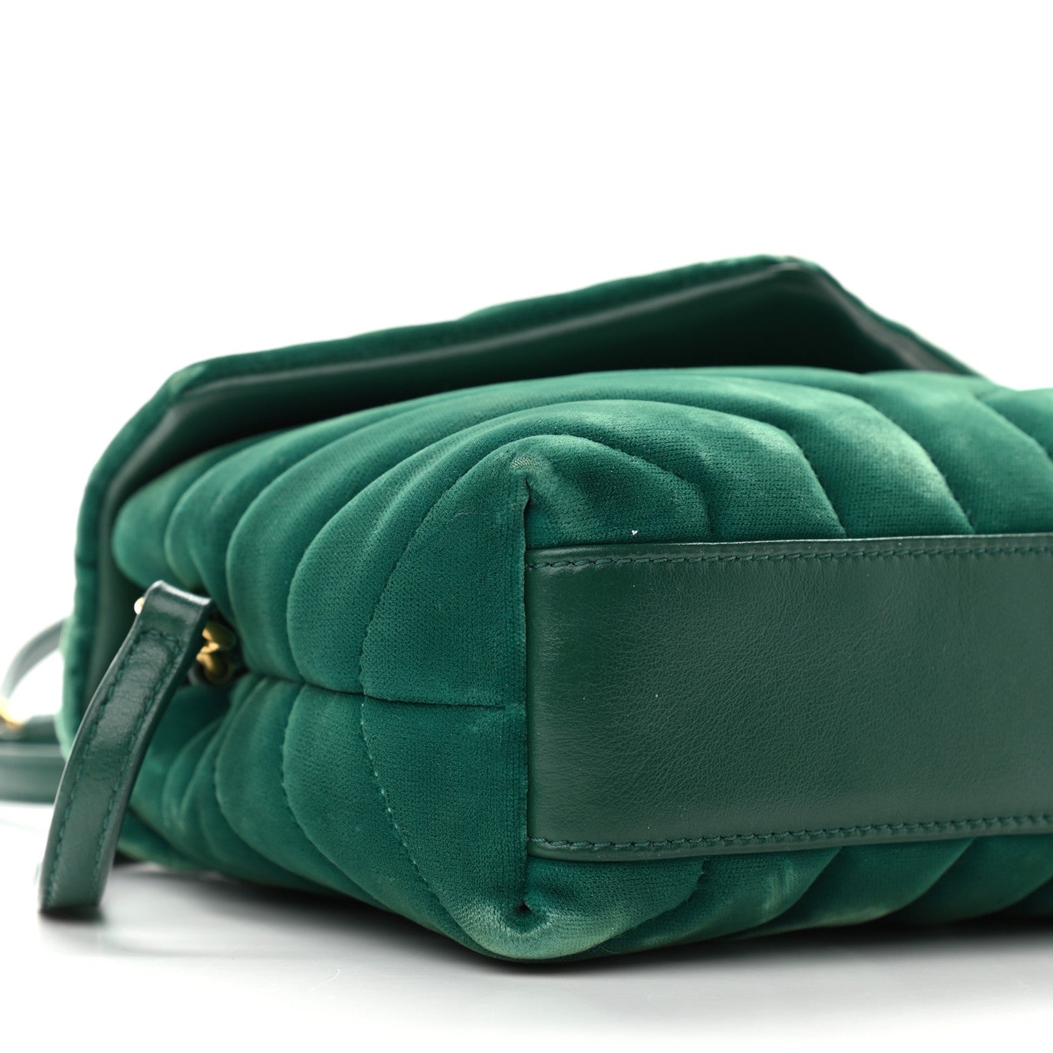 Saint Laurent Velvet Y Quilted Monogram Toy Loulou Chain Satchel Green 8 of 13