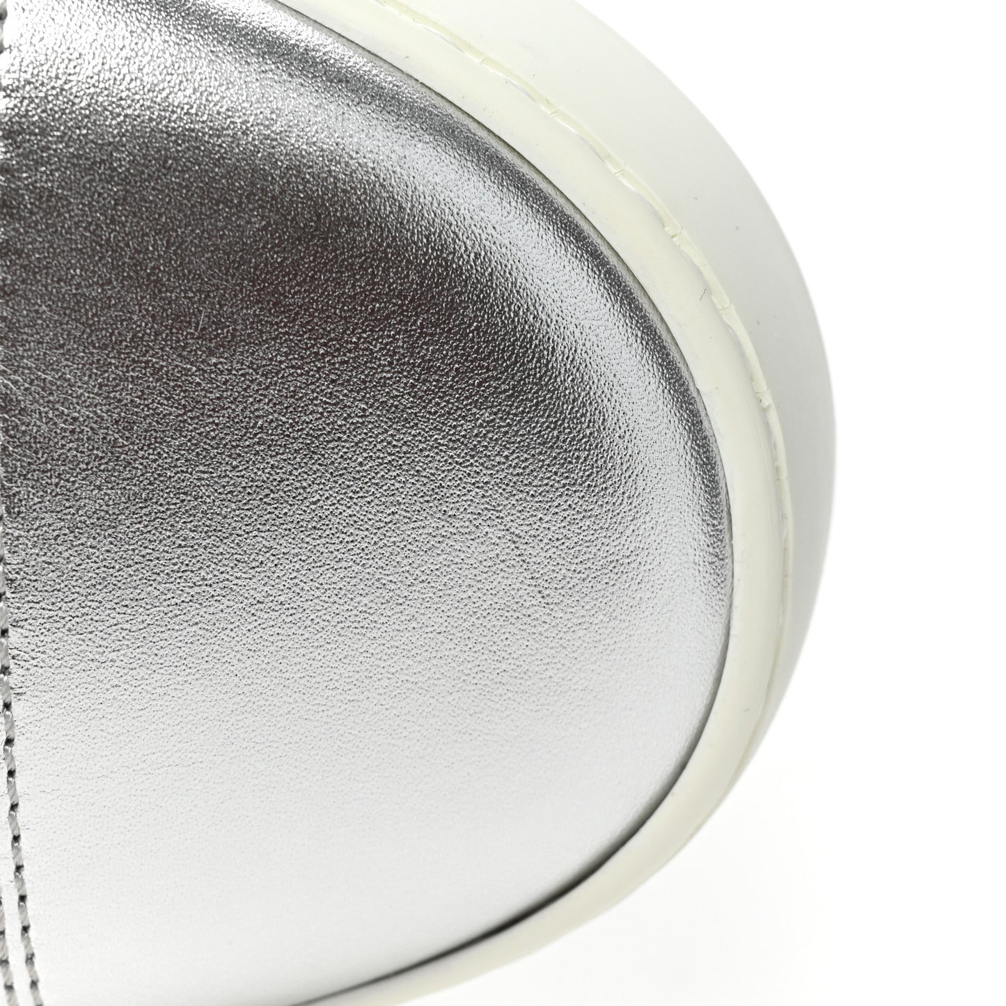 Patent Lambskin High Top Sneakers 41 White Silver