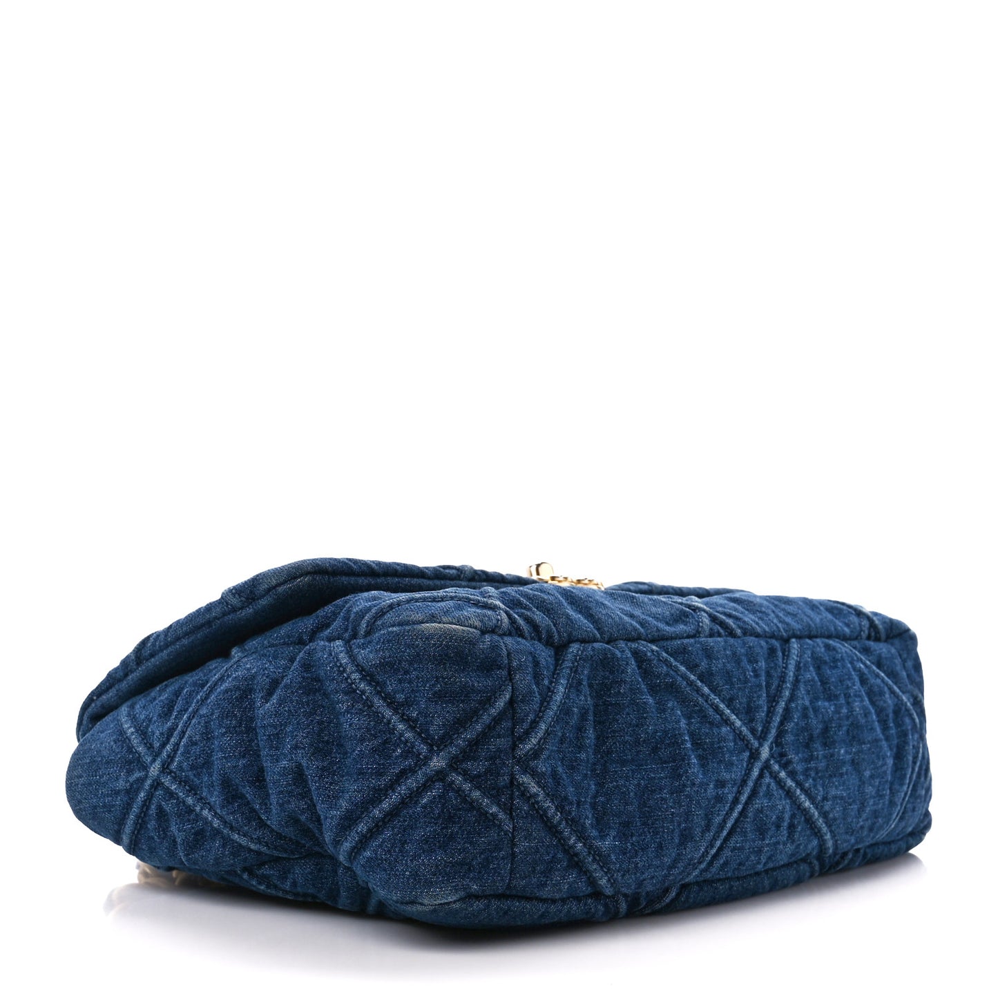 Denim Quilted Large Chanel 19 Flap Blue