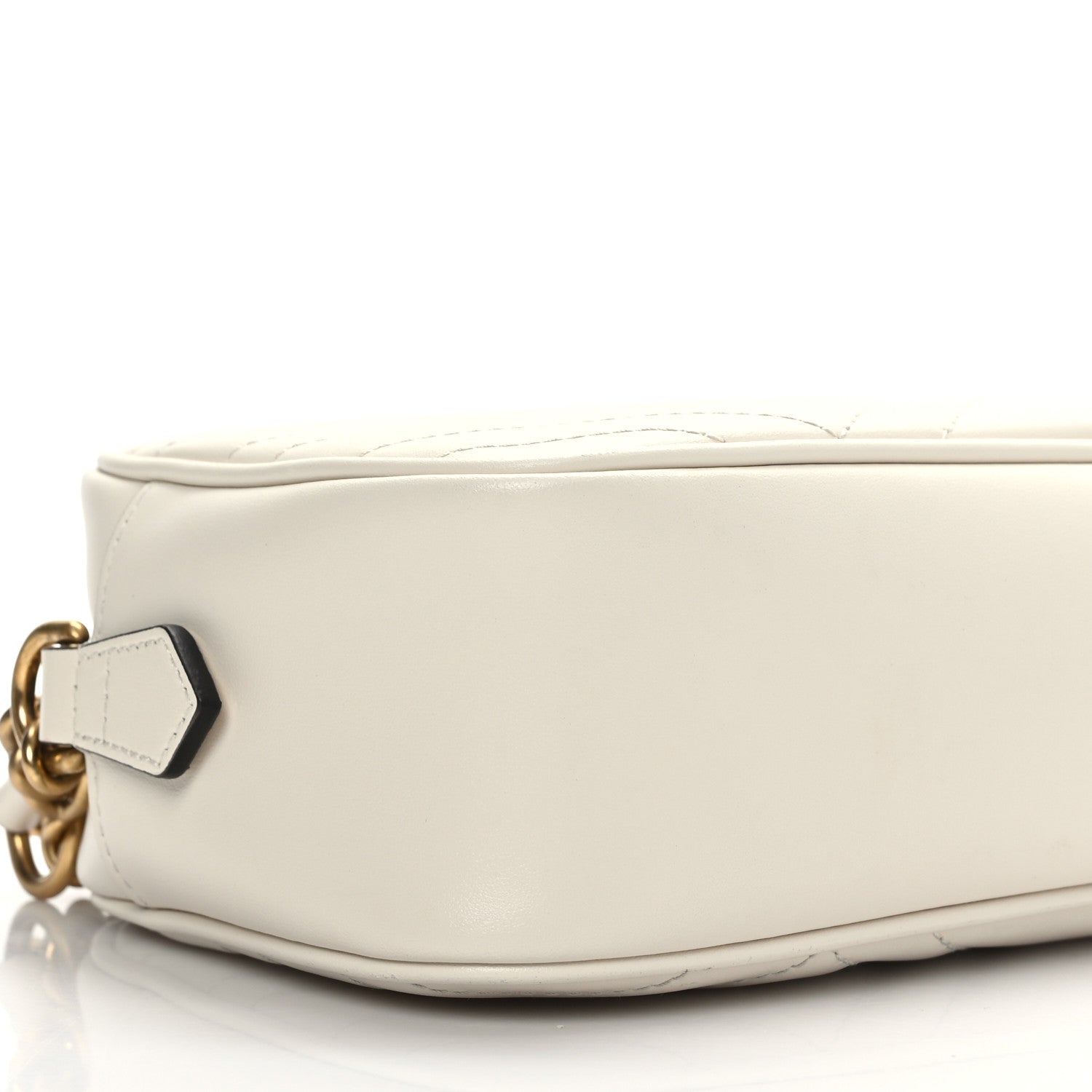 Gucci Calfskin Matelasse Small GG Marmont Chain Shoulder Bag White 9 of 10