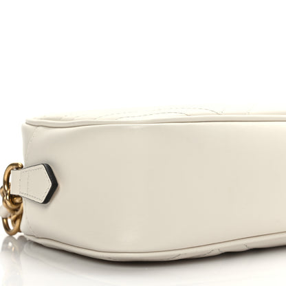 Gucci Calfskin Matelasse Small GG Marmont Chain Shoulder Bag White 9 of 10