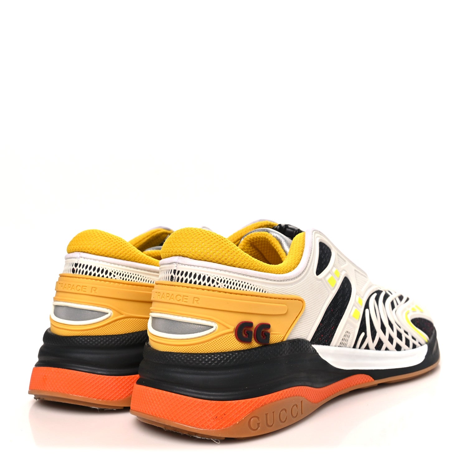 Gucci Fabric Womens Ultrapace R Mid Top Sneakers 39.5 White Yellow 5 of 8