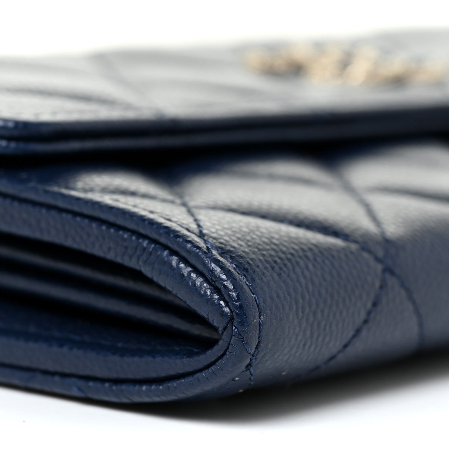 Chanel Caviar Quilted Crystal Long Flap Wallet Navy Blue 11 of 13